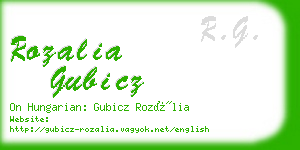 rozalia gubicz business card